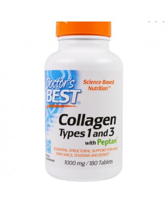 Doctor's Best, Best Collagen Types 1 & 3, 1000 mg, 180 Tablets