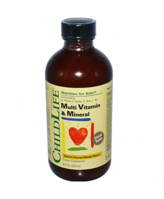 ChildLife Essentials, Vitamina Multi & minerali aroma naturale arancia/Mango (237 ml)