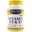 Vitamin D3 & K2, 50mcg/200mcg, 60 Softgels, Healthy Origins