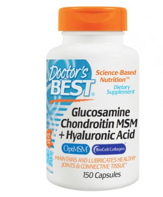 Doctor's Best, Glucosamine Chondroitin MSM + Hyaluronic Acid, 150 Capsules