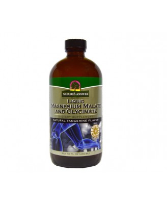 Liquid Magnesium Malate and Glycinate, Natural Tangerine Flavor (480 ml) - Nature's Answer