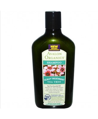 Avalon Organics, Shampoo, trattamento del cuoio capelluto albero del tè (325 ml)
