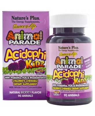AcidophiKidz, Children's Chewable, Natural Berry (90 Animals) - Nature's Plus
