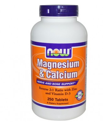Now Foods, Magnesium & Calcium (1:2) with Zinc and Vitamin D, 250 Tablets
