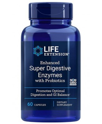 Enhanced Super Digestive Enzymes With Probiotics (60 Veggie Capsules) - Life Extension