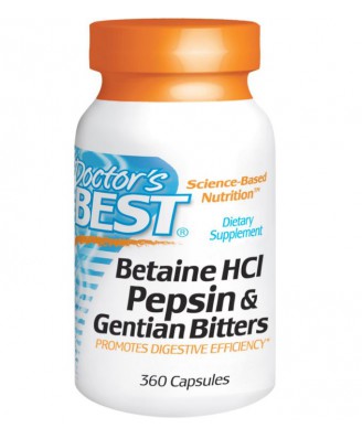 Betaine HCl- Pepsin & Gentian Bitters (360 Capsules) - Doctor's Best