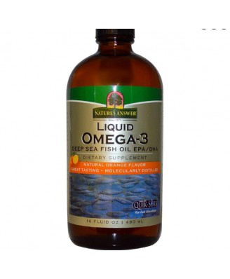 Liquid Omega-3 Deep Sea Fish Oil EPA/DHA Natural Orange Flavor (480 ml) - Nature's Answer