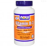 Now Foods, Vitamin D-3, High Potency, 1,000 IU, 360 Softgels